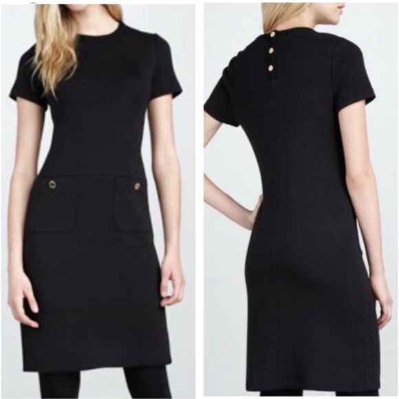 Tory Burch Sz S Anthea Black Knit Dress LBD - Picture 1 of 7